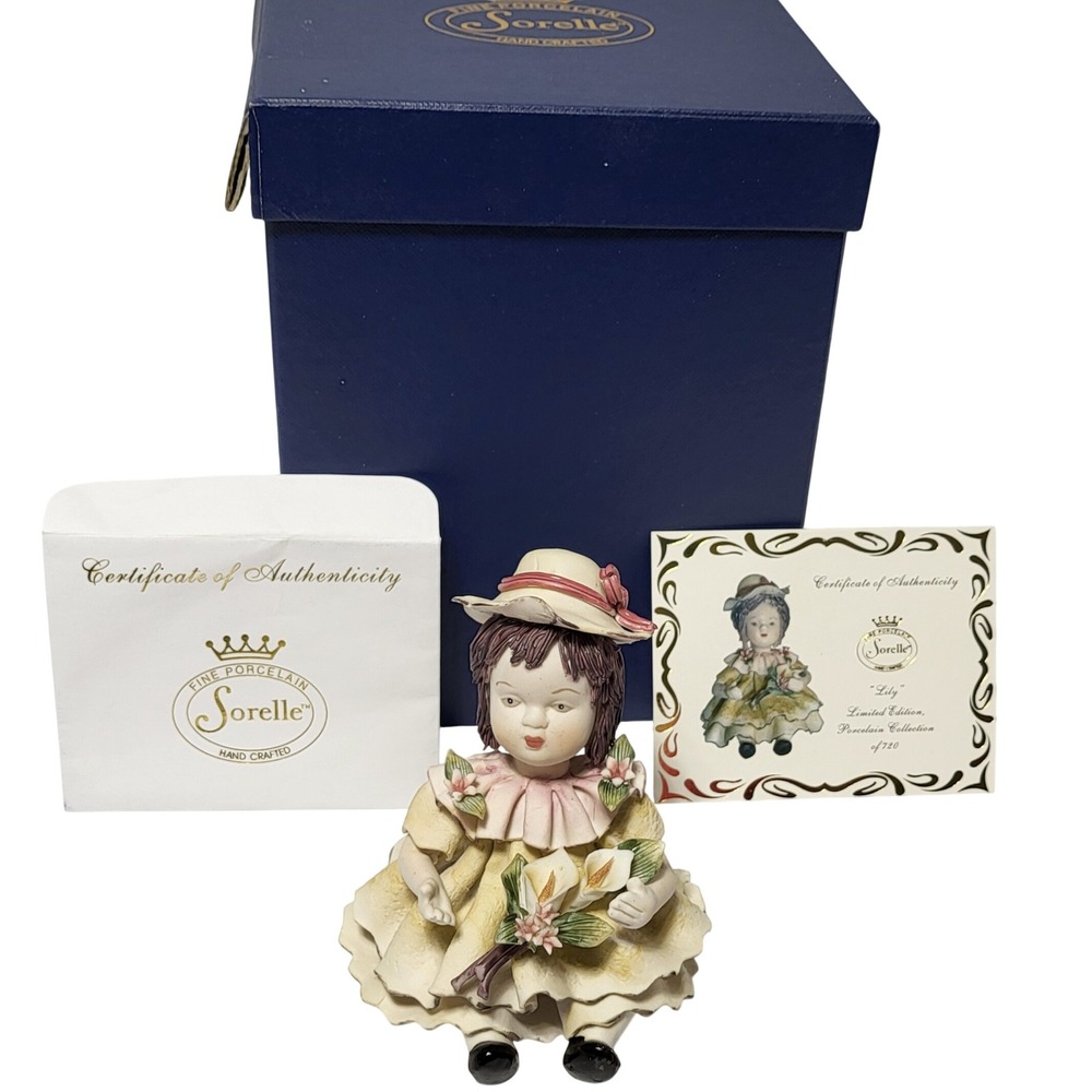 Sorelle Fine Porcelain Lily Figurine Limited Edition 720 Girl Calla Lily COA*